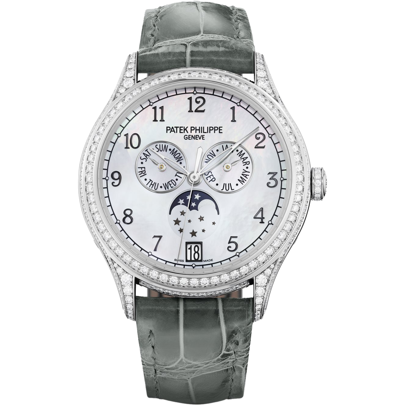 Super clone watch PATEK PHILIPPE COMPLICATIONS ANNUAL CALENDAR MOON PHASES 38MM 4948G-010