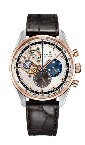 replica Zenith - 51.2080.4061/69.C494 El Primero Chronomaster Open Stainless Steel / Rose Gold / Silver 1969 / Alligator