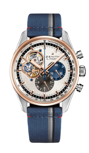 replica Zenith - 51.2080.4061/69.C802 El Primero Chronomaster Open Stainless Steel / Rose Gold / Silver 1969 / Fabric