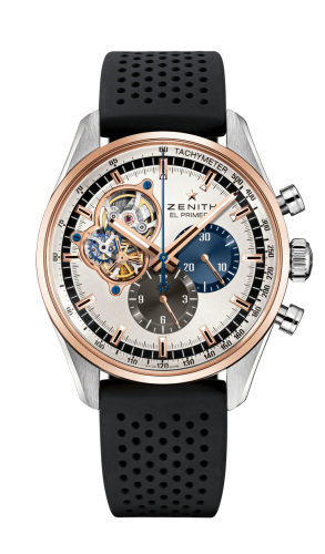 replica Zenith - 51.2080.4061/69.R576 El Primero Chronomaster Open Stainless Steel / Rose Gold / Silver 1969 / Rubber