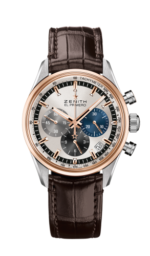 replica Zenith - 51.2150.400/69.C713 El Primero Chronomaster 38 Stainless Steel / Rose Gold / Silver / Alligator