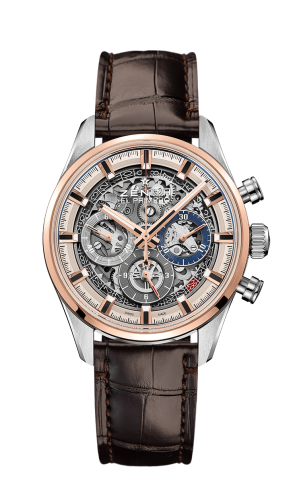 replica Zenith - 51.2151.400/78.C810 El Primero Chronomaster Full Open 38 Stainless Steel / Rose Gold / Alligator