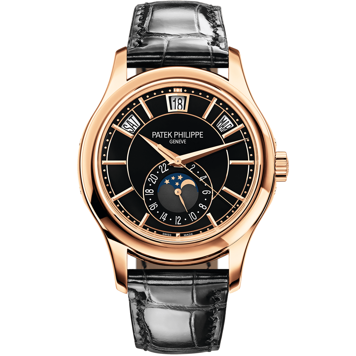 Super clone watch PATEK PHILIPPE COMPLICATIONS ANNUAL CALENDAR MOON PHASES 40MM 5205R-010