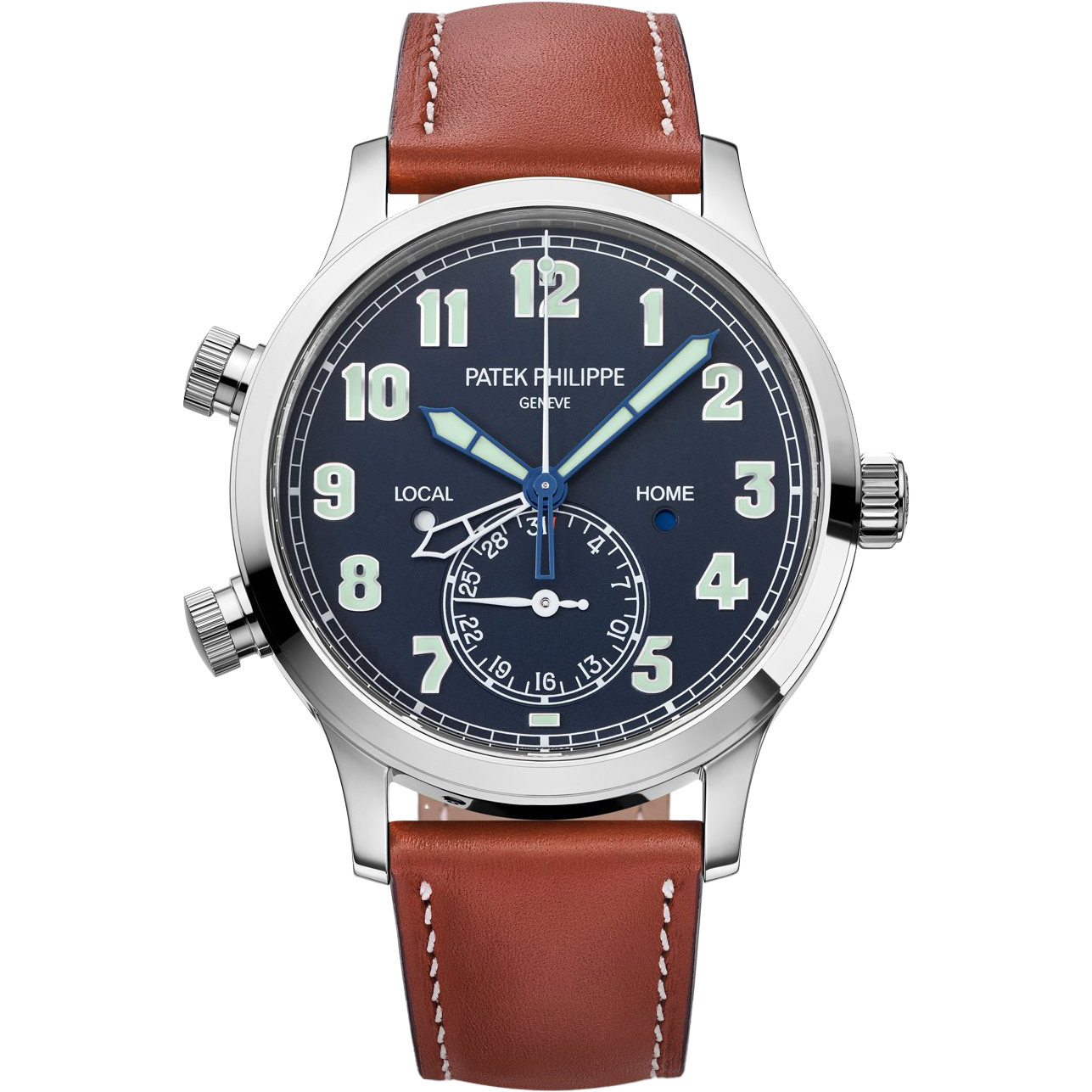 Super clone watch PATEK PHILIPPE COMPLICATIONS CALATRAVA PILOT TRAVEL TIME 42MM 5524G-001