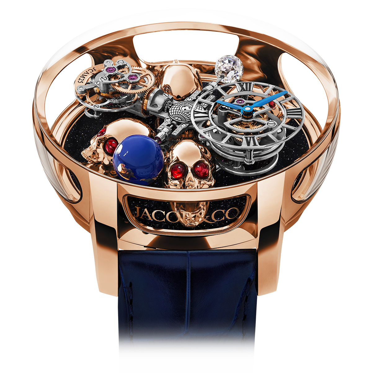 luxury replica watch JACOB & CO. ASTRONOMIA TOURBILLON ART STATIC 4 SKULLS LIMITED EDITION 50MM AT102.40.AE.AA.A