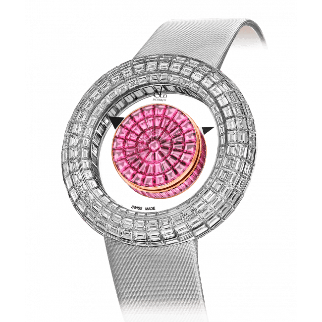 luxury replica watch JACOB & CO. BRILLIANT MYSTERY BAGUETTE PINK SAPPHIRES LIMITED EDITION 44MM BM555.34.BD.BP.B