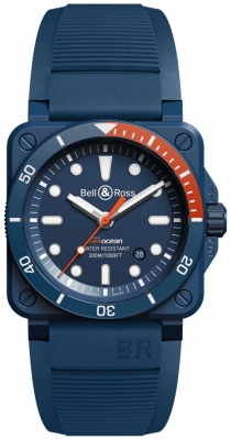 replica Bell & Ross BR03-92 Diver 42mm Mens Watch BR0392-D-TR-CE/SRB