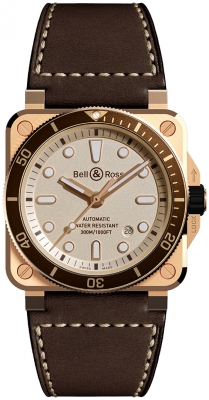 replica Bell & Ross BR03-92 Diver 42mm Mens Watch BR0392-D-WH-BR/SCA