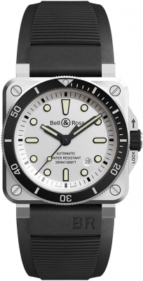 replica Bell & Ross BR03-92 Diver 42mm Mens Watch BR0392-D-WH-ST/SRB