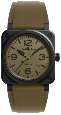 replica Bell & Ross BR 03 Automatic 41mm Mens Watch BR03A-MIL-CE/SRB