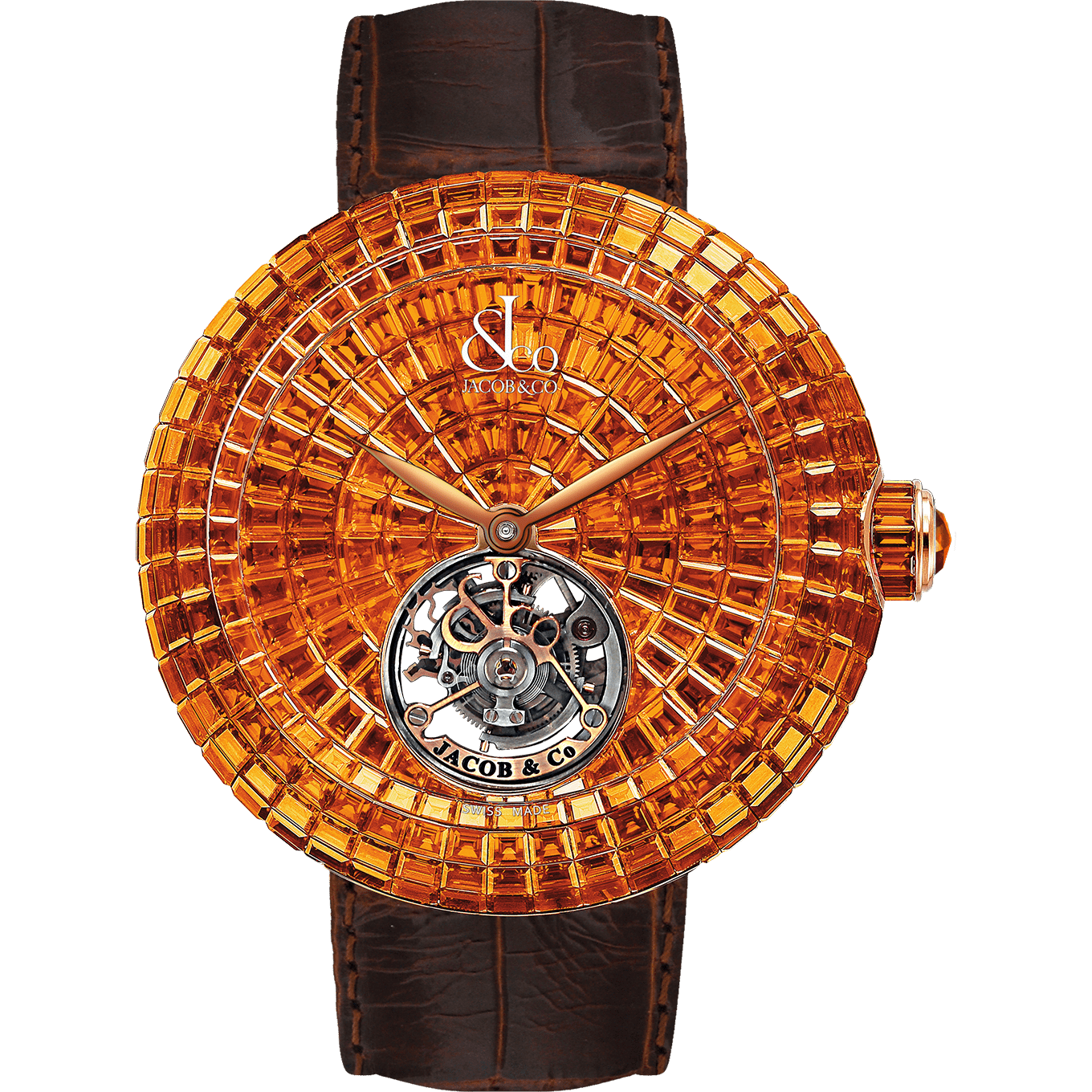 luxury replica watch JACOB & CO. BRILLIANT FLYING TOURBILLON ORANGE SAPPHIRES LIMITED EDITION 47MM BT543.40.BO.BO.B