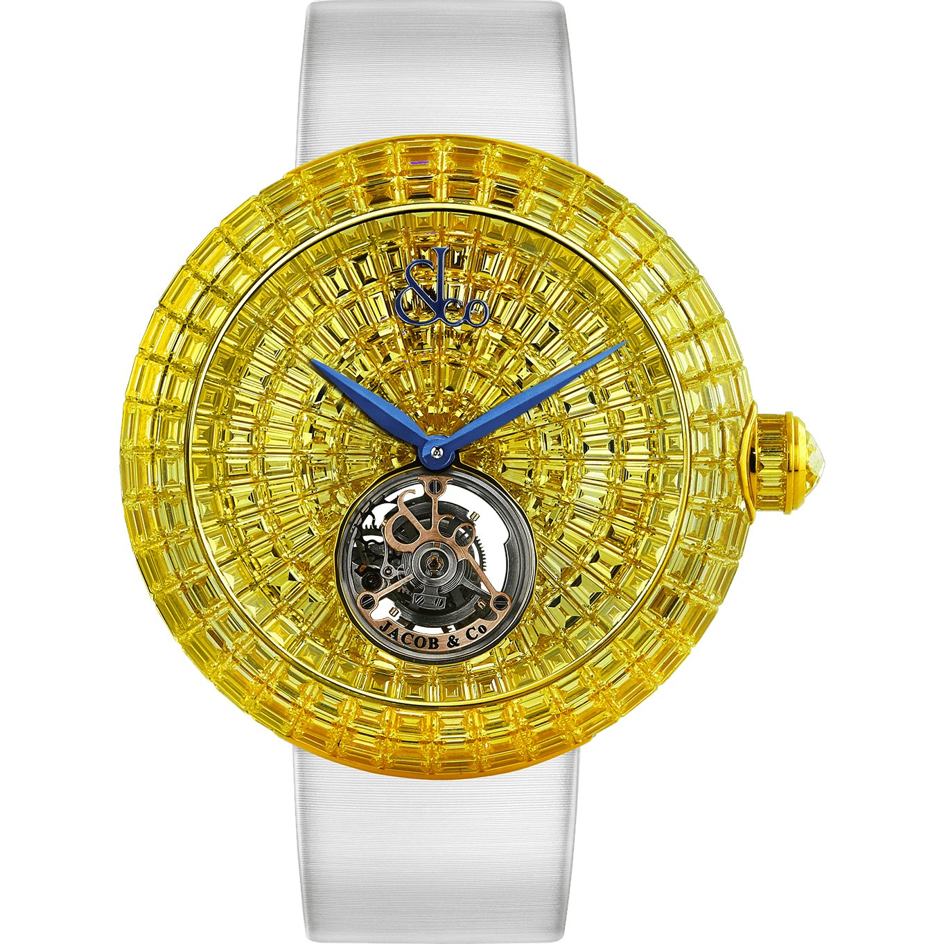 luxury replica watch JACOB & CO. BRILLIANT FLYING TOURBILLON YELLOW SAPPHIRES LIMITED EDITION 47MM BT543.50.BY.BY.B