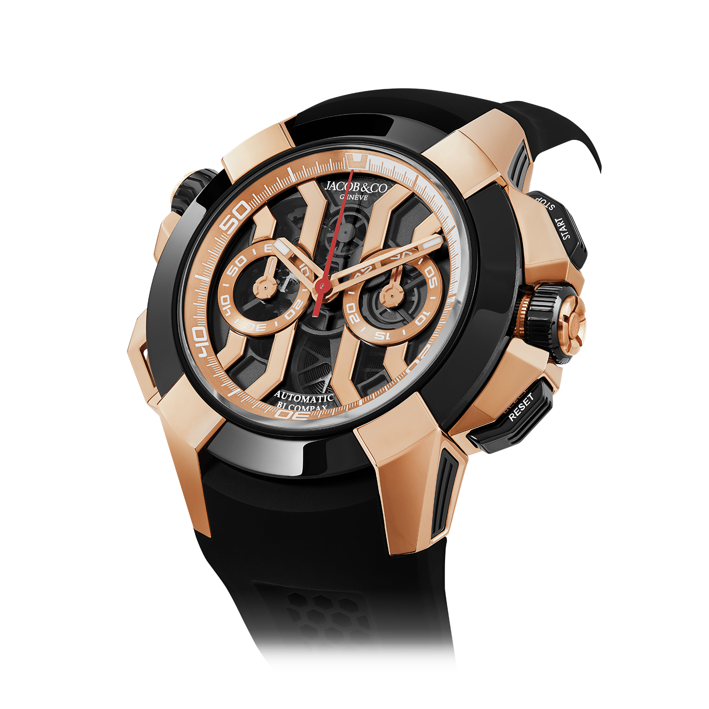 luxury replica watch JACOB & CO. EPIC X CHRONO ROSE GOLD 47MM EC311.42.PD.BN.A