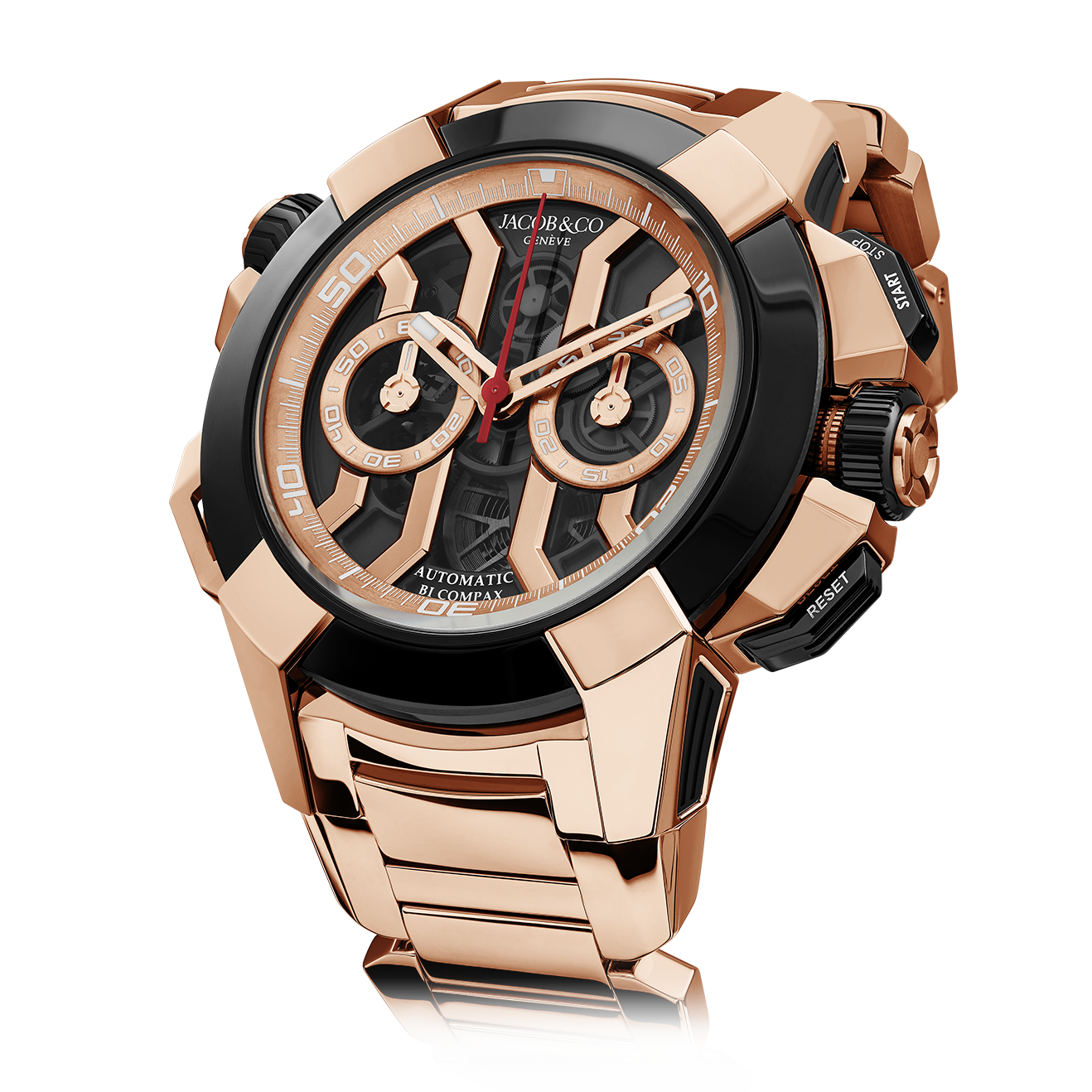 luxury replica watch JACOB & CO. EPIC X CHRONO ROSE GOLD BRACELET 47MM EC311.42.PD.BN.A40AA