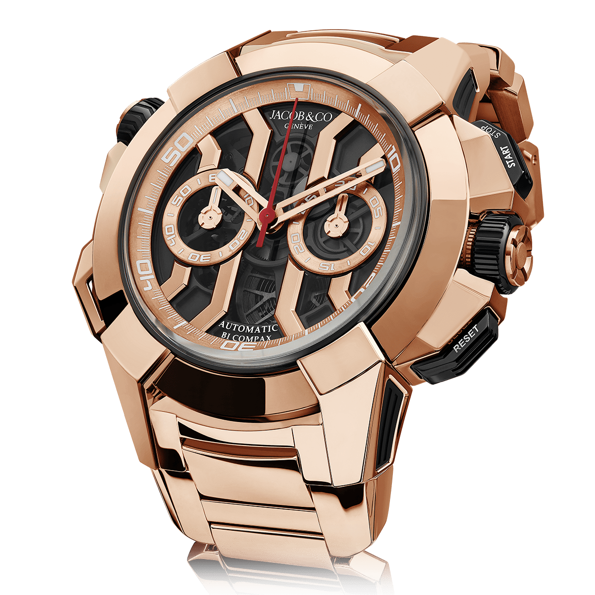 luxury replica watch JACOB & CO. EPIC X CHRONO FULL ROSE GOLD BRACELET 47MM EC323.42.AC.AA.A40AA