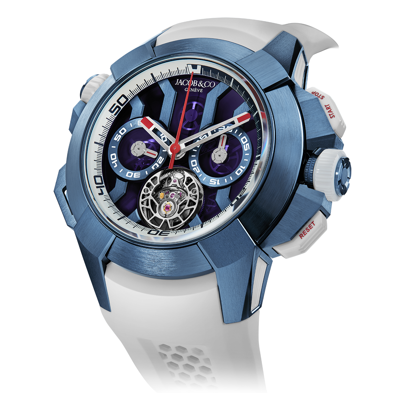 luxury replica watch JACOB & CO. EPIC X CHRONO TOURBILLON BLUE TITANIUM LIMITED EDITION 47MM EC360.20.AB.AB.ABRUA