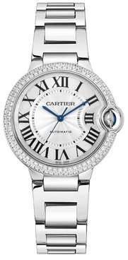 Cartier Ballon Bleu 18k White Gold Diamonds Women's Watch WE9020