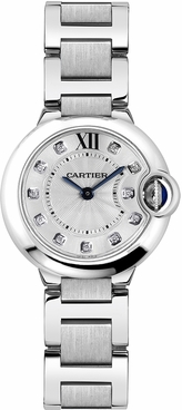 Cartier Ballon Bleu Silver & Diamond Dial Women's Watch WE902073