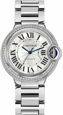 Cartier Ballon Bleu Diamond Bezel Stainless Steel Women's Watch