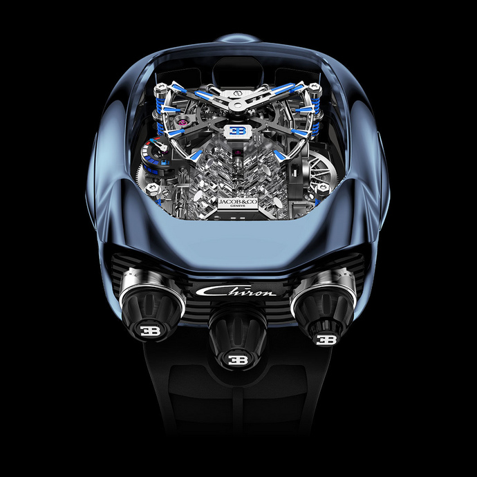 replica Jacob & Co. Bugatti Chiron Tourbillon Bue Titanium BU200.20.AK.AB.B watch