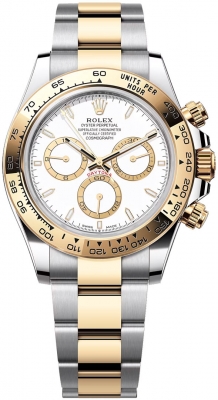 replica Rolex Cosmograph Daytona Steel and Gold Mens Watch 126503 White