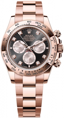 replica Rolex Cosmograph Daytona Everose Gold Mens Watch 126505 Bright Black Sundust Diamond