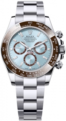 replica Rolex Cosmograph Daytona Platinum Mens Watch 126506 Ice Blue Baguette