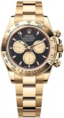 replica Rolex Cosmograph Daytona Yellow Gold Mens Watch 126508 Black Champagne
