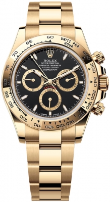 replica Rolex Cosmograph Daytona Yellow Gold Mens Watch 126508 Black