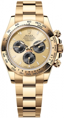replica Rolex Cosmograph Daytona Yellow Gold Mens Watch 126508 Golden Bright Black