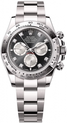 replica Rolex Cosmograph Daytona White Gold Mens Watch 126509 Bright Black Steel Diamond