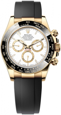 replica Rolex Cosmograph Daytona Yellow Gold Mens Watch 126518LN White