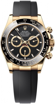 replica Rolex Cosmograph Daytona Yellow Gold Mens Watch 126518LN Black