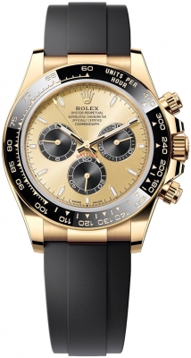 replica Rolex Cosmograph Daytona Yellow Gold Mens Watch 126518LN Golden Bright Black