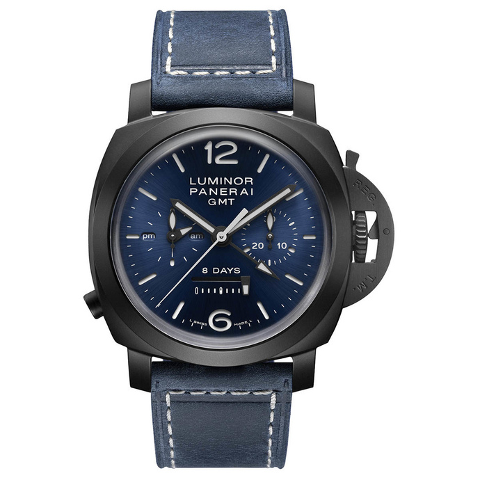 replica Panerai Luminor Chrono Monopulsante 8 Gironi GMT Blu Notte watch PAM01135