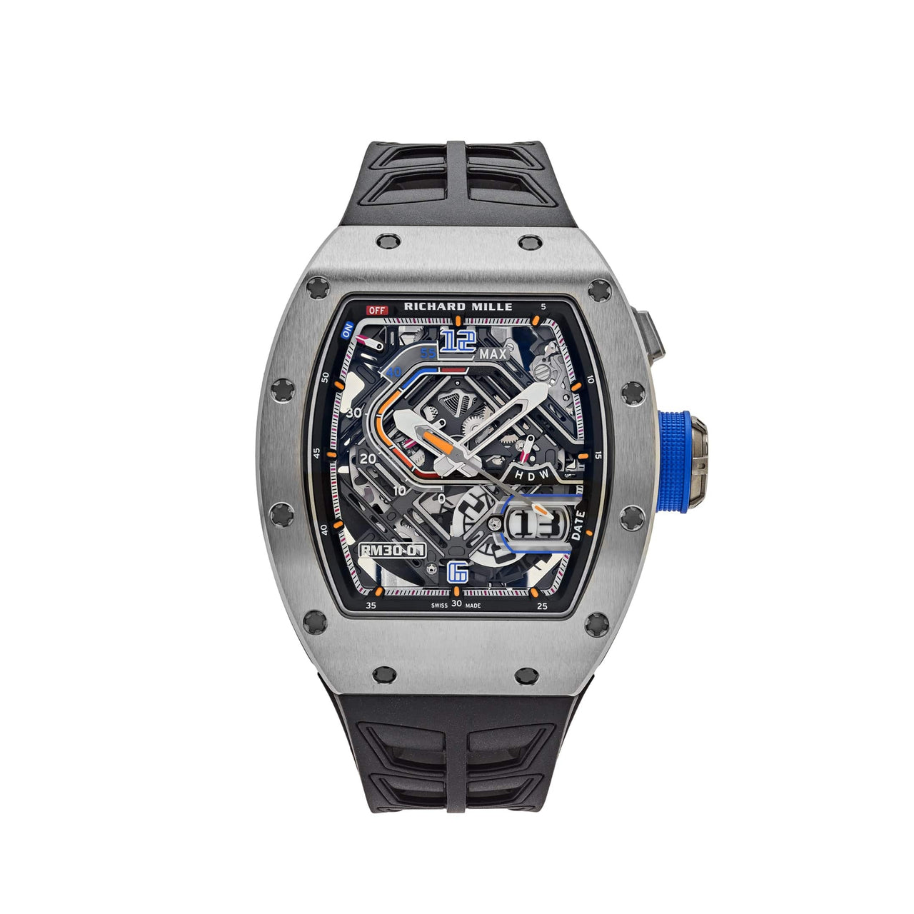 best replica Richard Mille RM 30-01 Declutchable Rotor Titanium Skeleton Dial watch