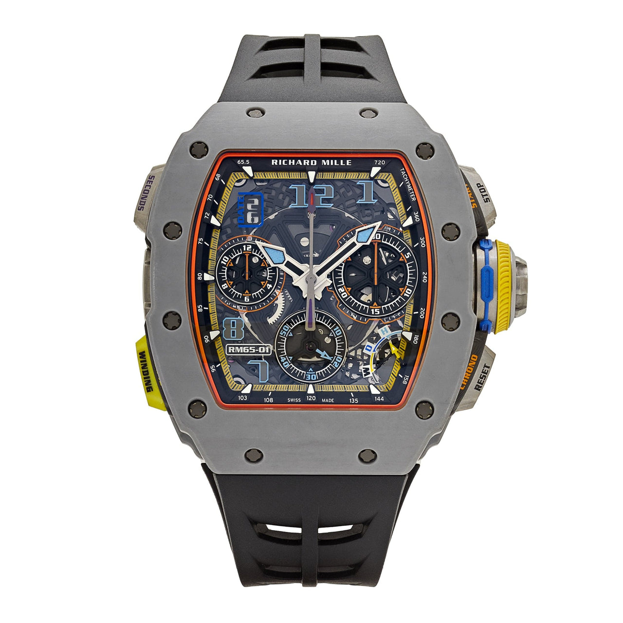 best replica Richard Mille RM 65-01 Automatic Split-Seconds Chronograph Carbon TPT Skeleton Dial (2024) watch