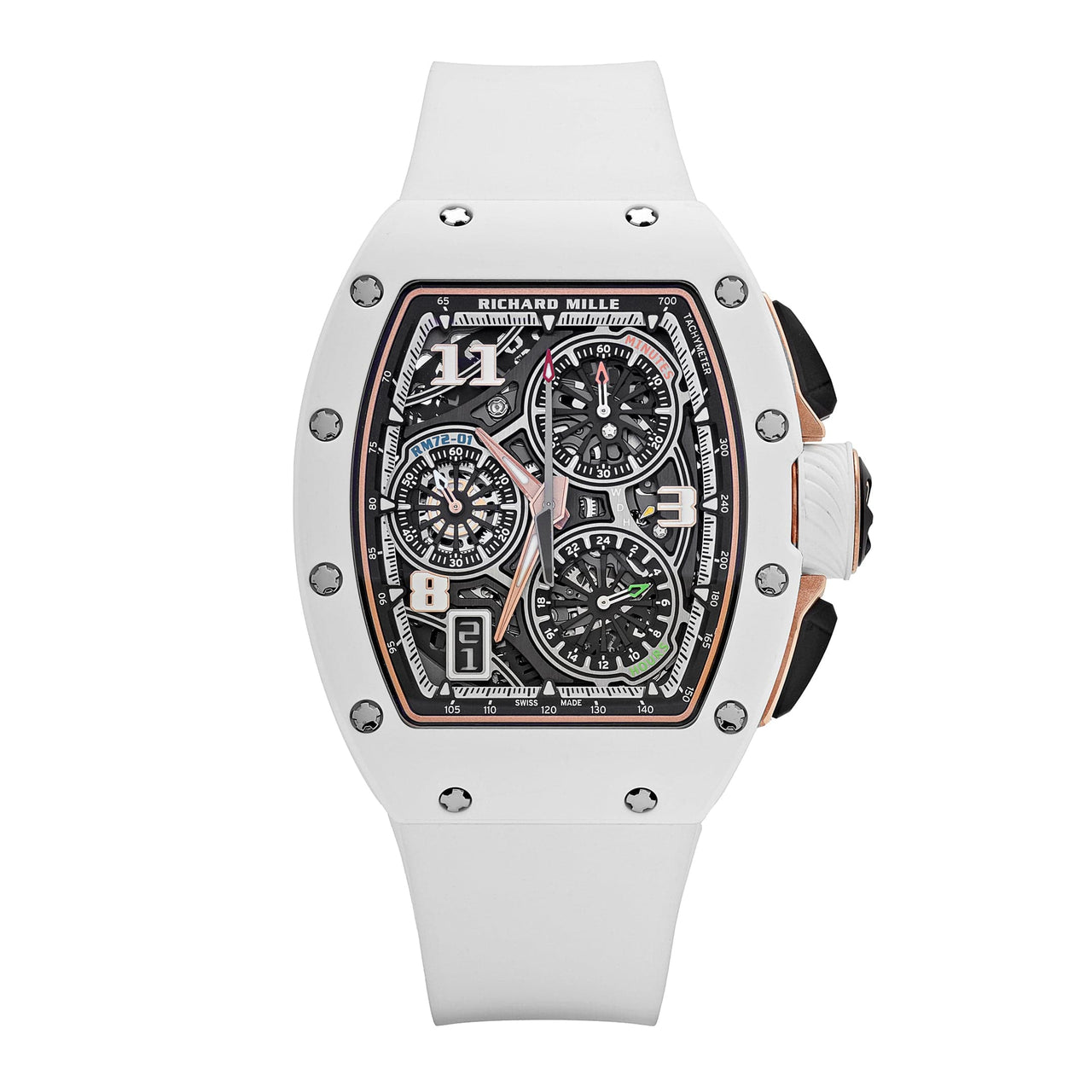 best replica Richard Mille RM 72-01 Lifestyle In-House Chronograph White Ceramic (2023) watch